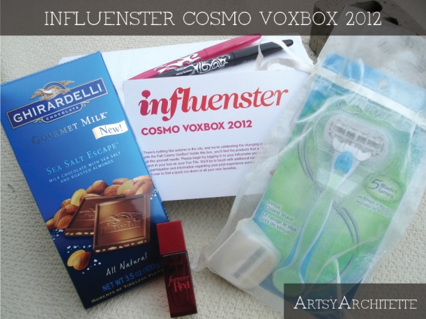 ArtsyArchitette Influenster Cosmo Voxbox 2012